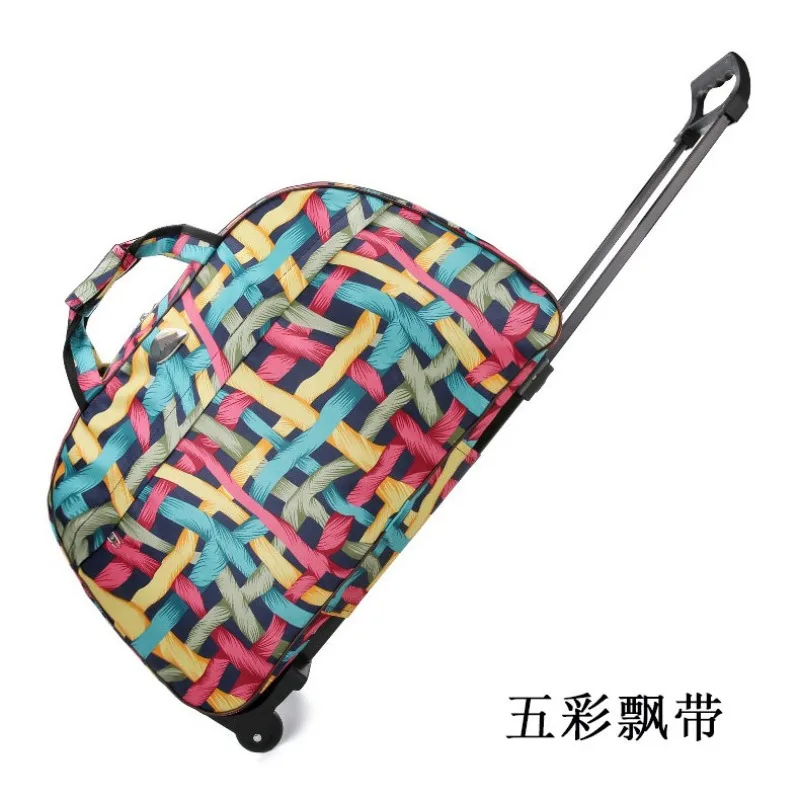 Unisex Roller Trolley Travel Bag Case Portable Luggage Bag Fashionable Waterproof Men\'s Women\'s Boarding Capable