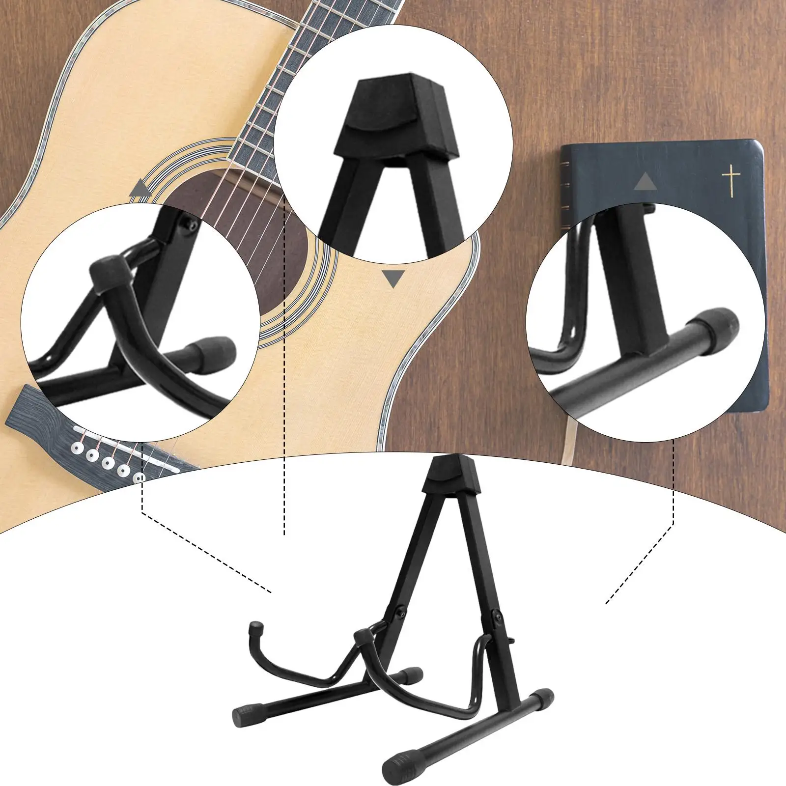 Guitar Stand Sturdy A Shape Frame Versatile Metal Accessories Anti Slip Base Musical Instrument Stand Bass Holder Violin Support