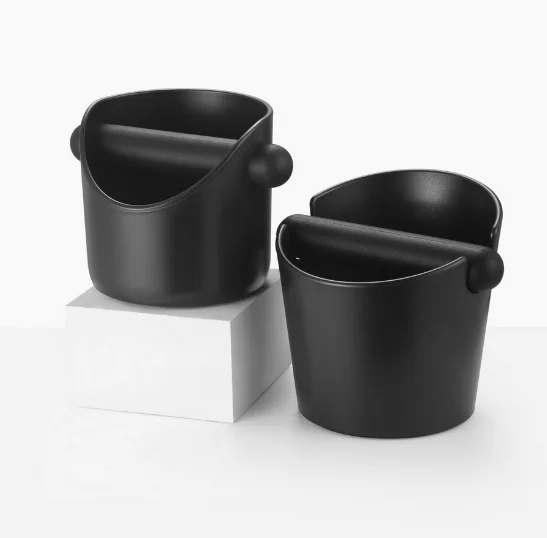 Black Espresso Dump Box, Caixa de batida de café com barra de batida removível, Base antiderrapante