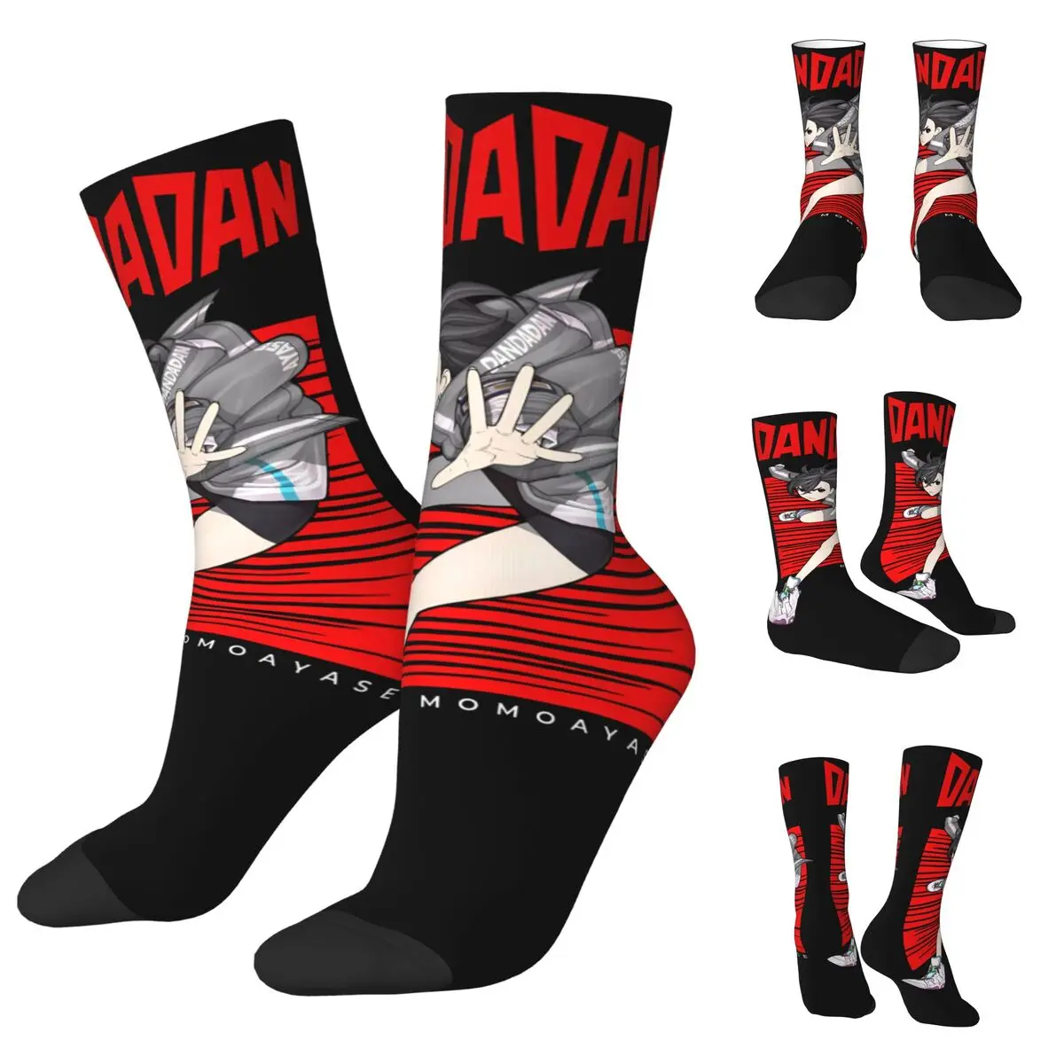 Dandadan Okarun Men Women POLYESTER Socks,Windproof Beautiful printing Suitable for all seasons Dressing Gifts