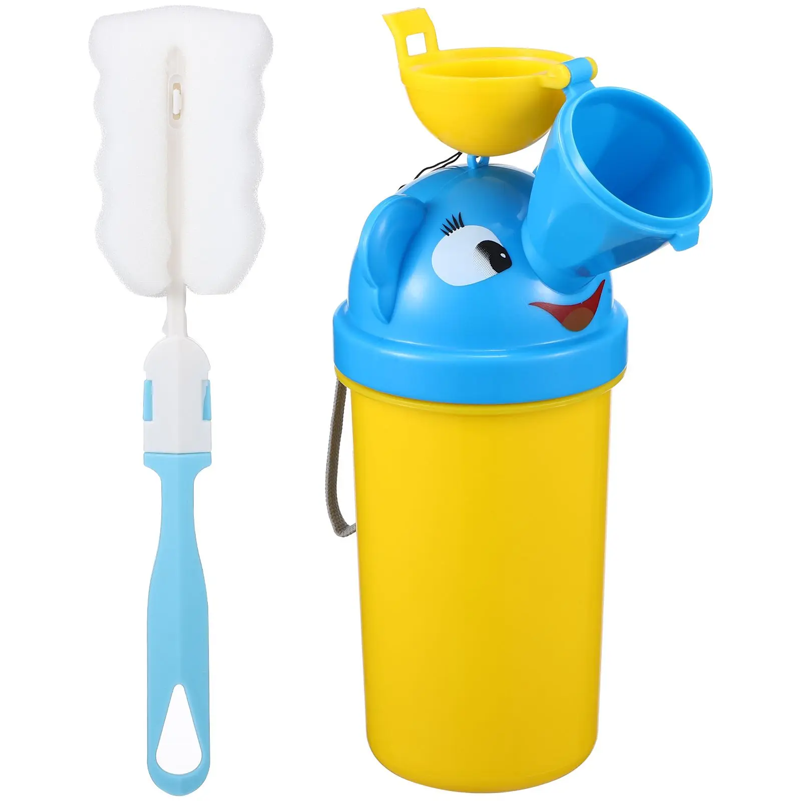 

1 Yellow Portable Potty Travel Urinal For Baby Boy Training Abs Toilet Kids Standing Pee Trainer Outdoor Urinal Diapering Toilet