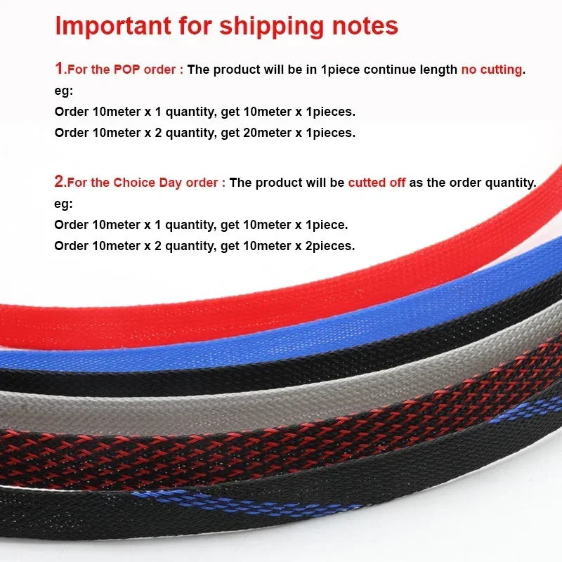 1/2/5/10/20/30/50M 12mm Insulated PET Braid Sleeves Expandable High Density Cable Wrapping Sheath Protector Braid For Wires