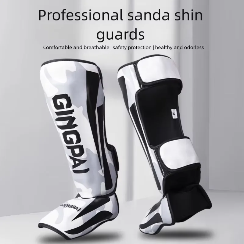 Thicker Boxing Shin Guards PU Leather Protection Leggings Equipment Martial Arts Muay Thai Leg Taekwondo Feet Ankle Protectors