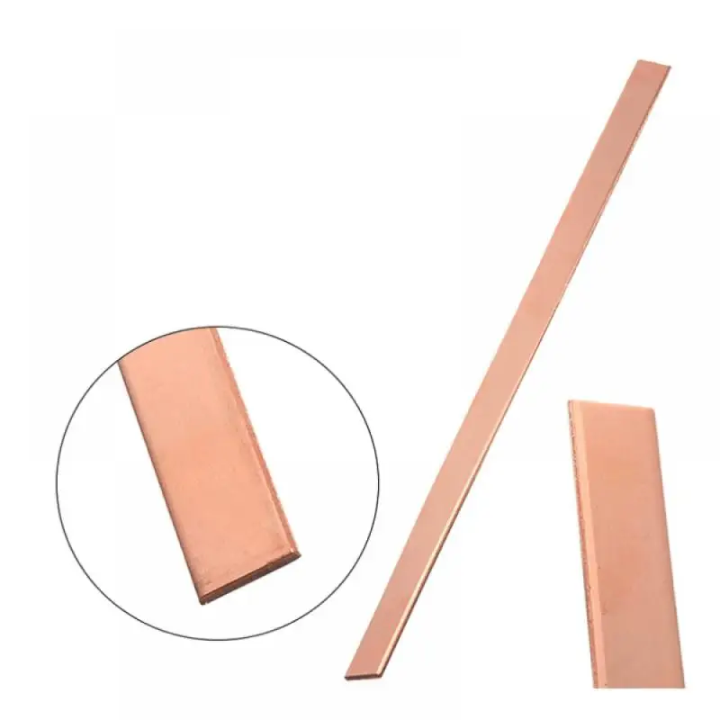 1 Stück T2-Streifen aus reinem Kupfer, 1–10 mm dick, flacher galvanisierter Stahlstreifen, hohe Leitfähigkeit, DIY-Bastel-Metallblech, 100/200/250/500 mm