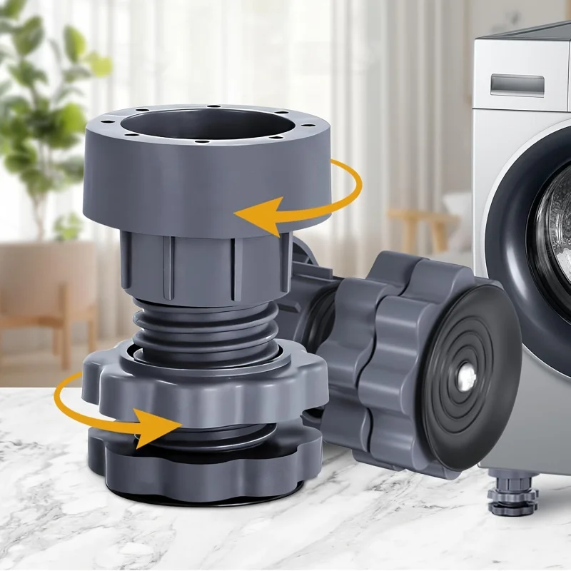 4pcs of Adjustable Washing Machine Feet Pads, Universal Shock-Absorbing, Anti-Slip, And Moisture-Proof Pads
