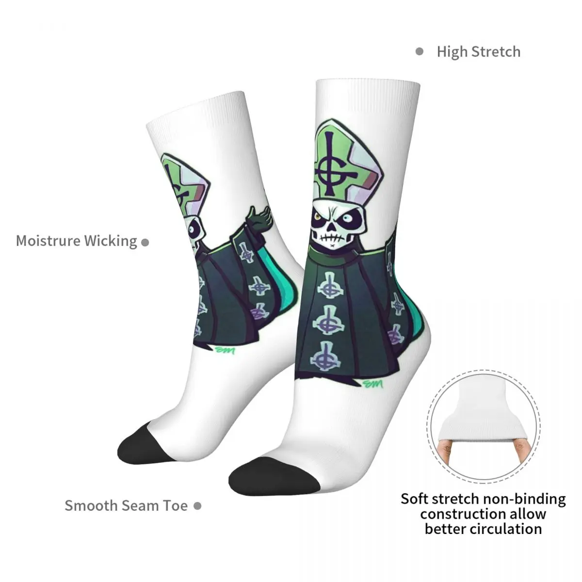 Rock Band Ghost BC 6 Socks Harajuku Sweat Absorbing Stockings All Season Long Socks Accessories for Man's Woman's Gifts