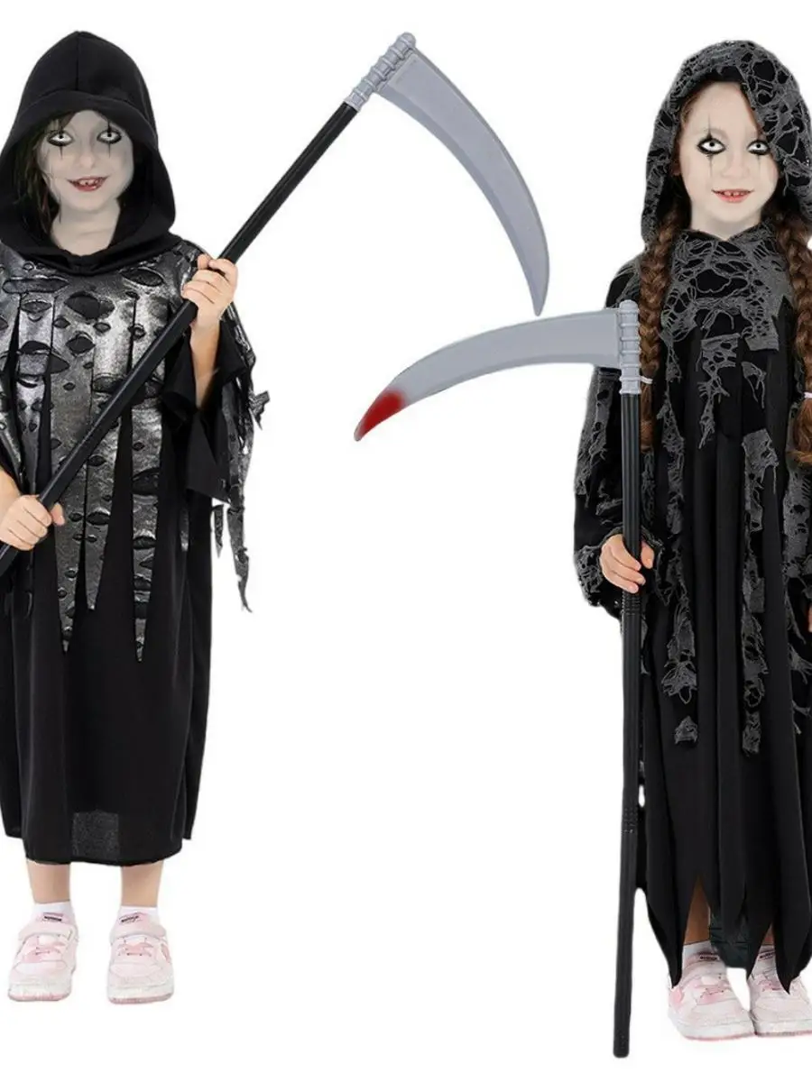 Nuevo disfraz de esqueleto de halloween, ropa de actuación para niños, Dios de la muerte, espantapájaros, guadaña de Terror, fantasma, Dr up, Material de poliéster