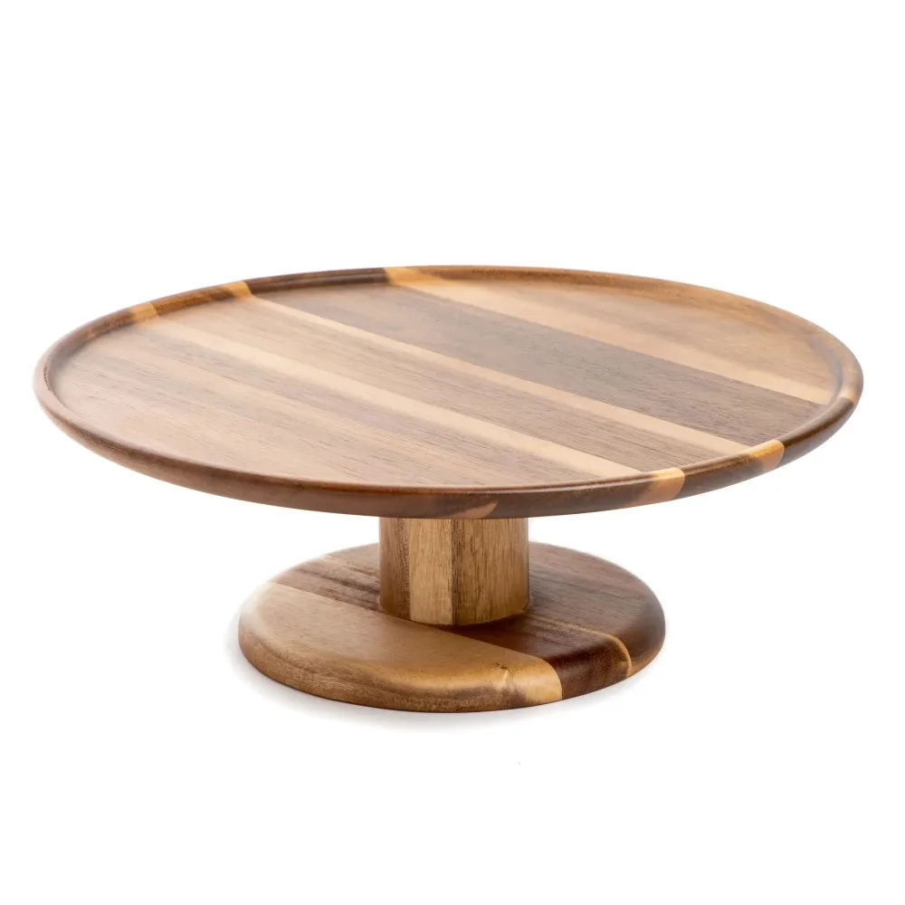 Acacia Wood Round Cake Stand