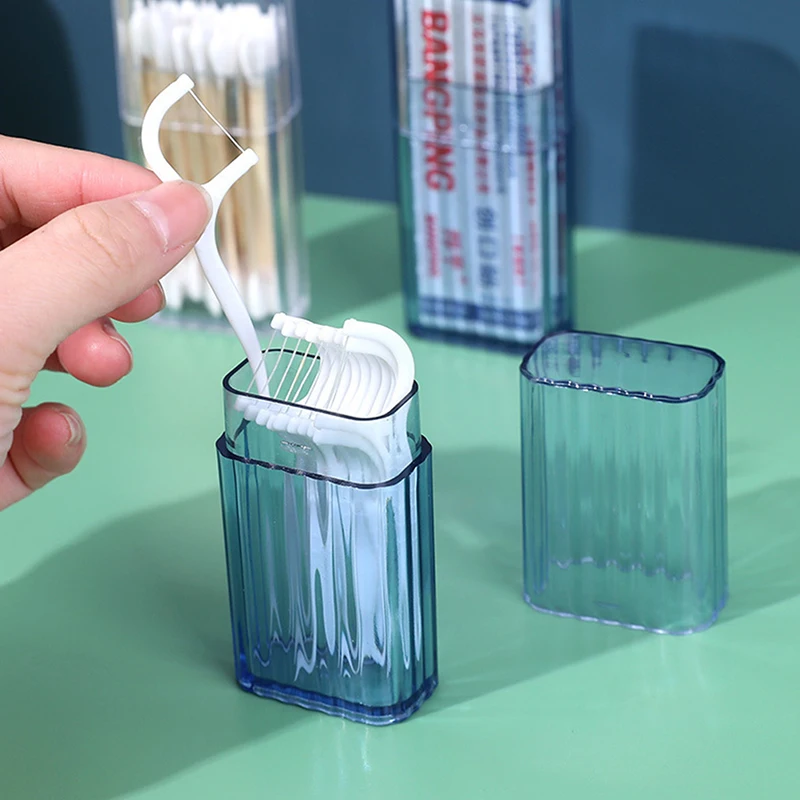 Portable Transparent Storage Box Travel Toothpick Cotton Swab Box Simple Small Object Band-aid Classification Finishing Box