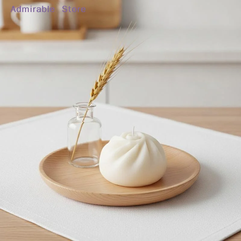 w3D Simulation Steamed Stuffed Bun Dumpling Silicone Mold Easy Demold DIY Tool for Candle Soap Plaster Keychain Making