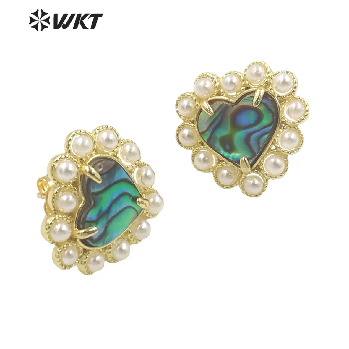 WT-MPE123 New Natural Mop Shells 18k Gold Plated Tiny Studs For Women Daily Perfect Match Earring Decorative