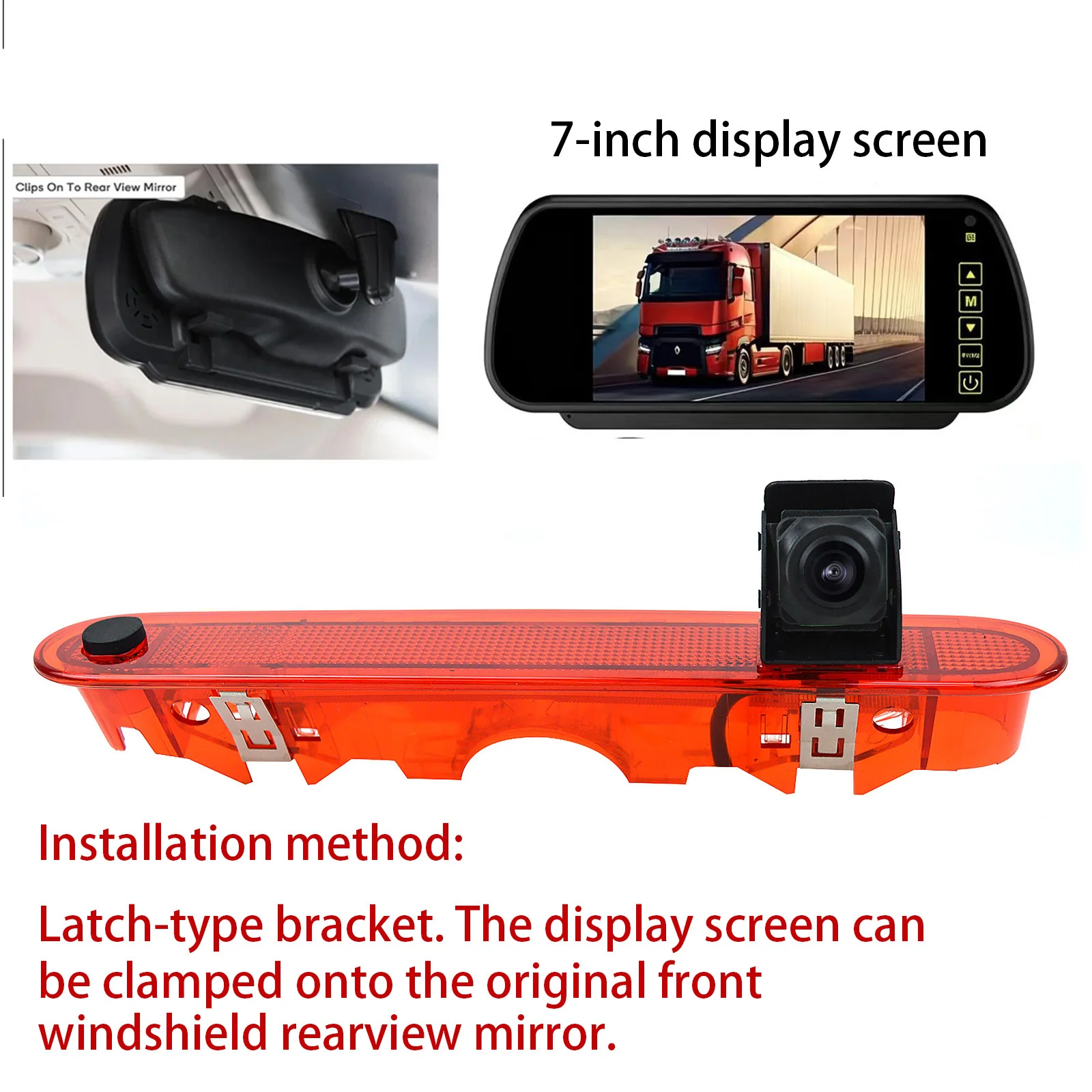 Caméra de recul pour feu stop arrière avec kit de moniteur 7