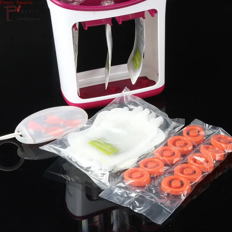 Baby Kids Squeeze Food Station Organization Storage Containers Maker Set, Fruit Puree Packing Machine