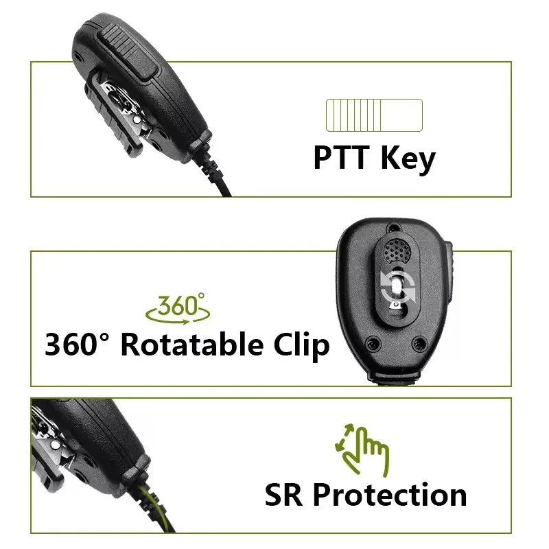 Baofeng Microphone Speaker Mic PTT Shoulder For DM-1701 UV-18 Pro UV5RH Ham Radio QuanSheng UV-K5 UV-K6 UV-5RPLUS Walkie Talkie