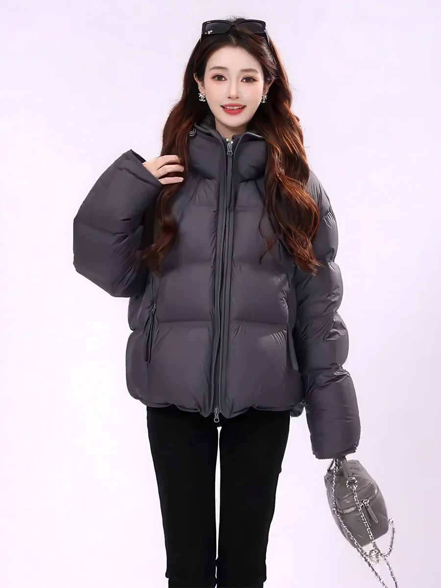 Casual Sle ort 90 blanco Du down Puffer Jaet abrigo de invierno Thiened para mujer con capucha pan Sle ropa de abrigo cálida