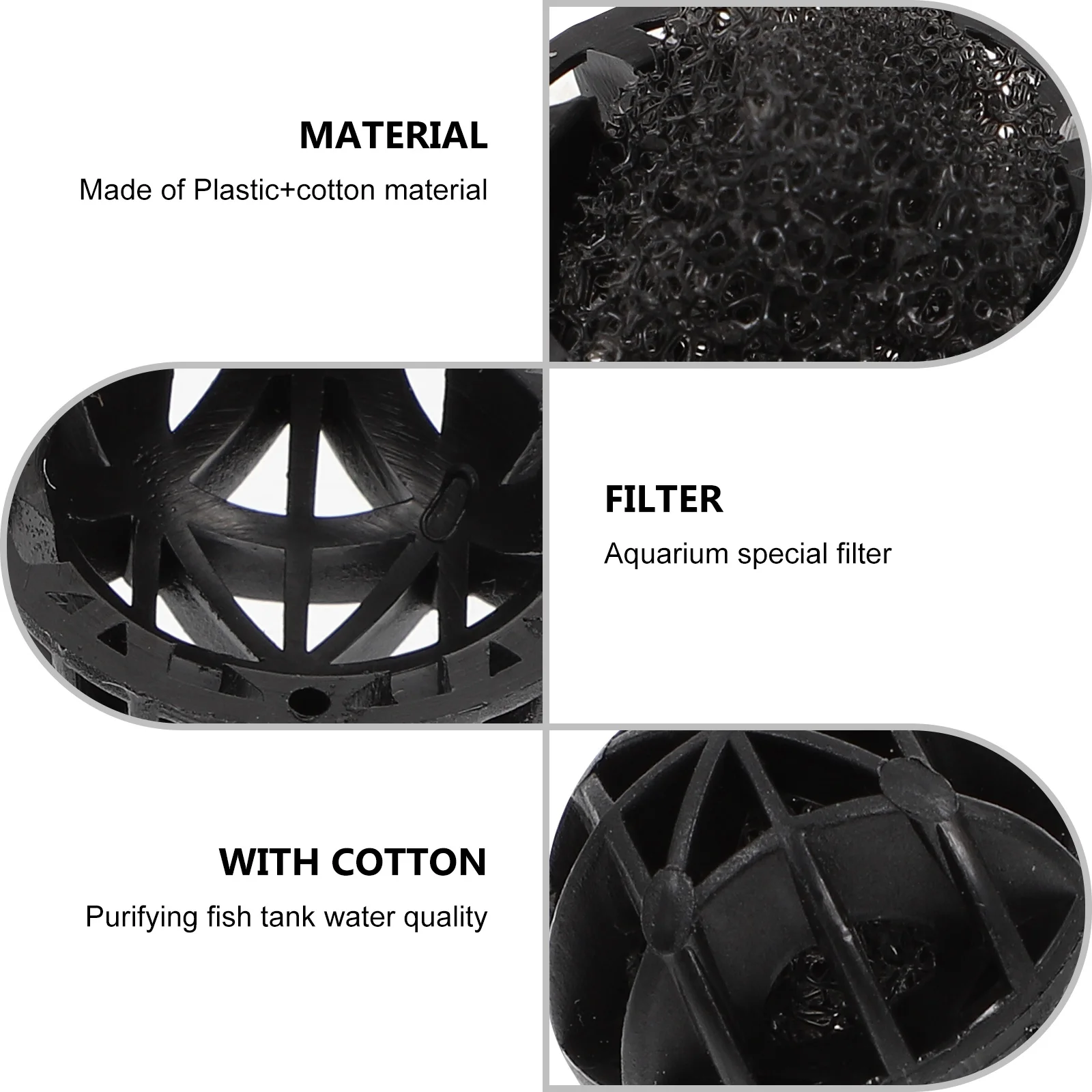 

150pcs Simple Aquarium Fish Pond Black Durable Biological Filtration Balls Aquarium Filter Accessories Fish