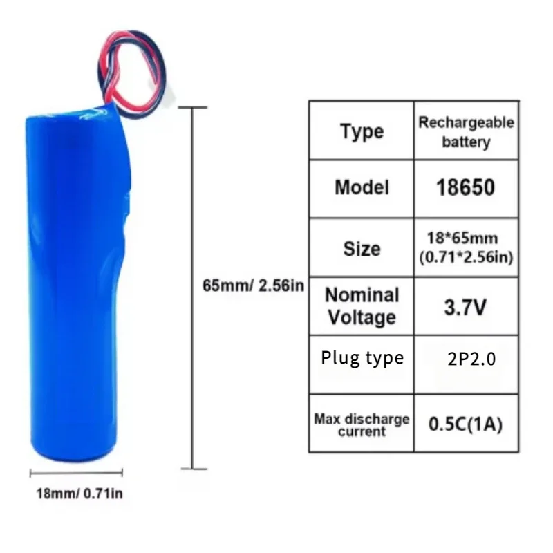 Diskon Besar Baterai Lithium Isi Ulang 3.7V 2000MAH 18650 Li-ion dengan Baterai PCB PH2.0-2P untuk Memancing Lampu LED Bluetooth 4.2V