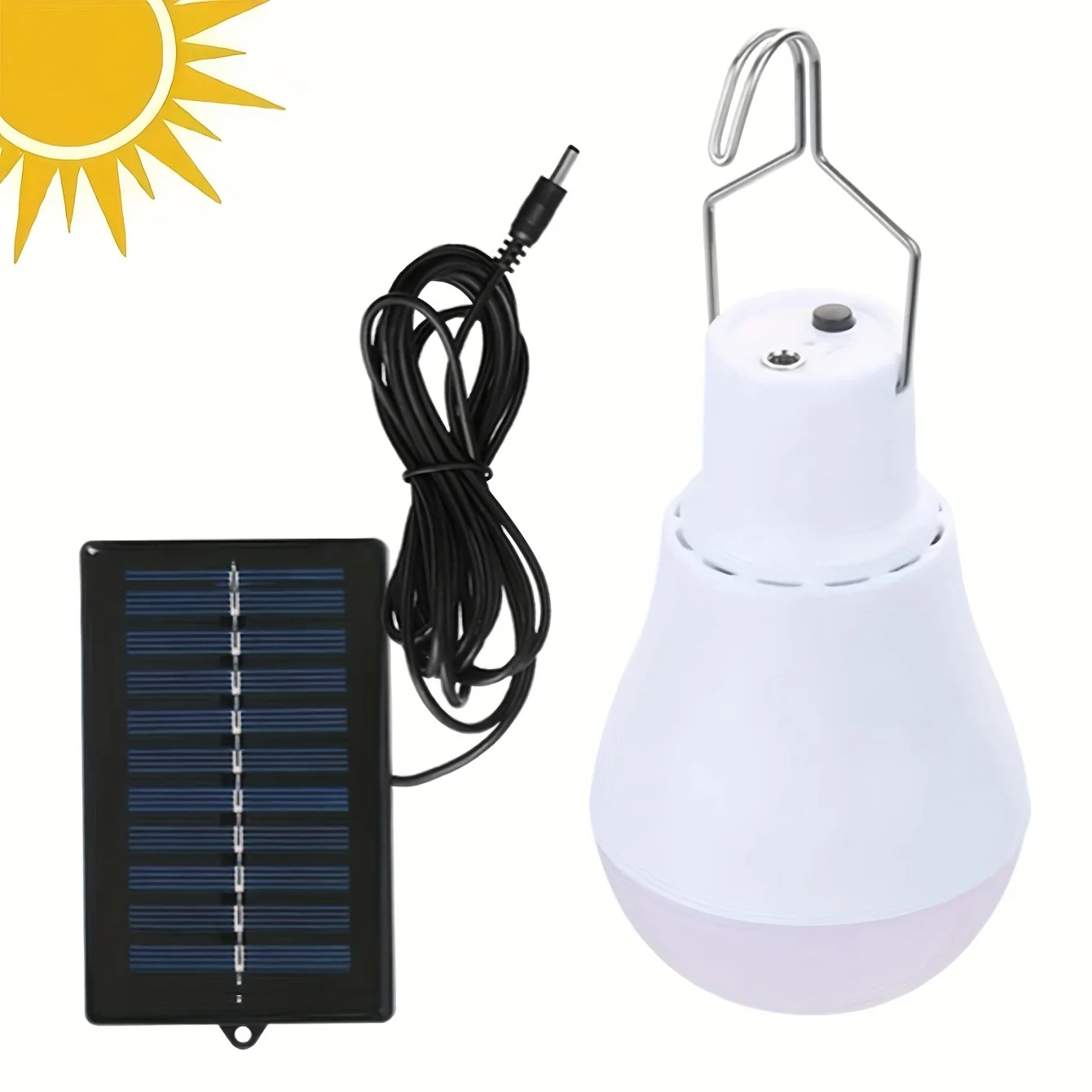 LED Solar Bulb Light Waterproof Outdoor 5V USB Charged Hanging Emergency Sunlight Powered Lamp Portable Powerful Indoor House