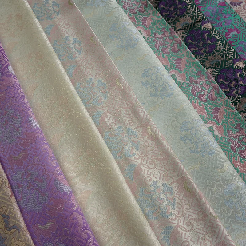 

New Chinese Coat Flower Lotus Hanfu Shadow Demon Yang Mi with The Same Patterned Peony Brocade Fabric