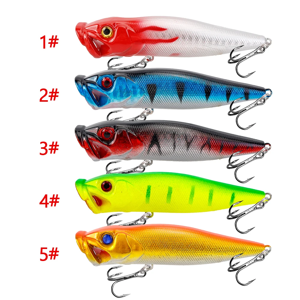 1Pcs Fishing Lures Topwater Popper Bait 9cm 12.5g Artificial Plastic Hard Bait Bass Pike Wobblers Fishing Tackle