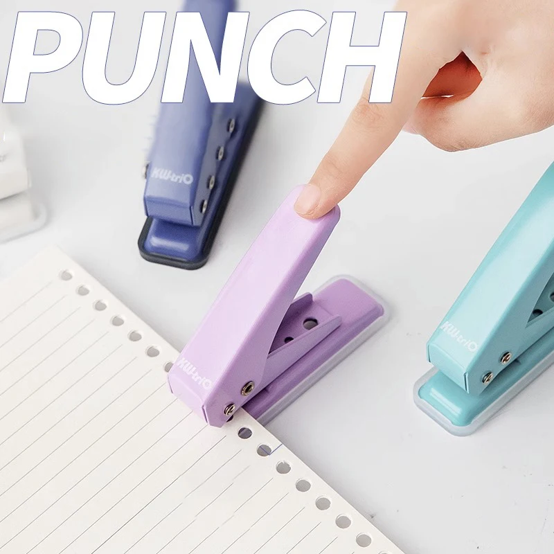 Perforatrice a foro singolo Perforatrice per cancelleria Cucitrice per fori di carta a fogli mobili Mini foro rotondo fai-da-te 20 pagine Documento portatile