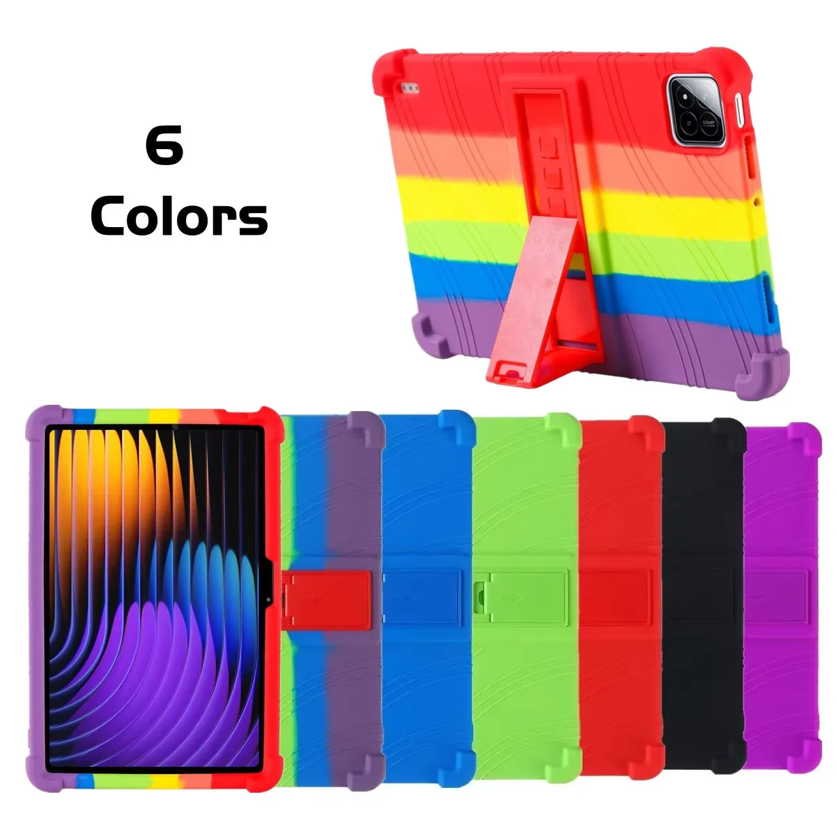 Soft Case for Xiaomi Pad 7 Pro Tablet Case Silicon Multi Angle Stand Full Body Protective Shell for Xiaomi Pad 7 11.2