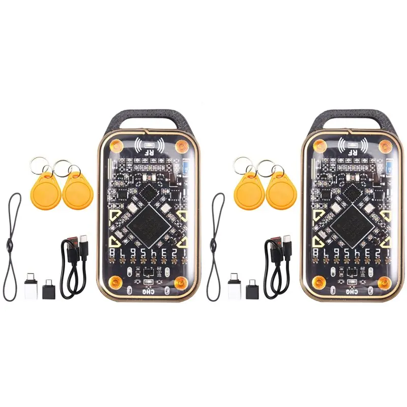 

2X Chameleon Ultra Upgrade Эмулятор смарт-карт + 4XCUID Брелок-считыватель RFID-чипов 125K 13.56МГц для декодирования карт