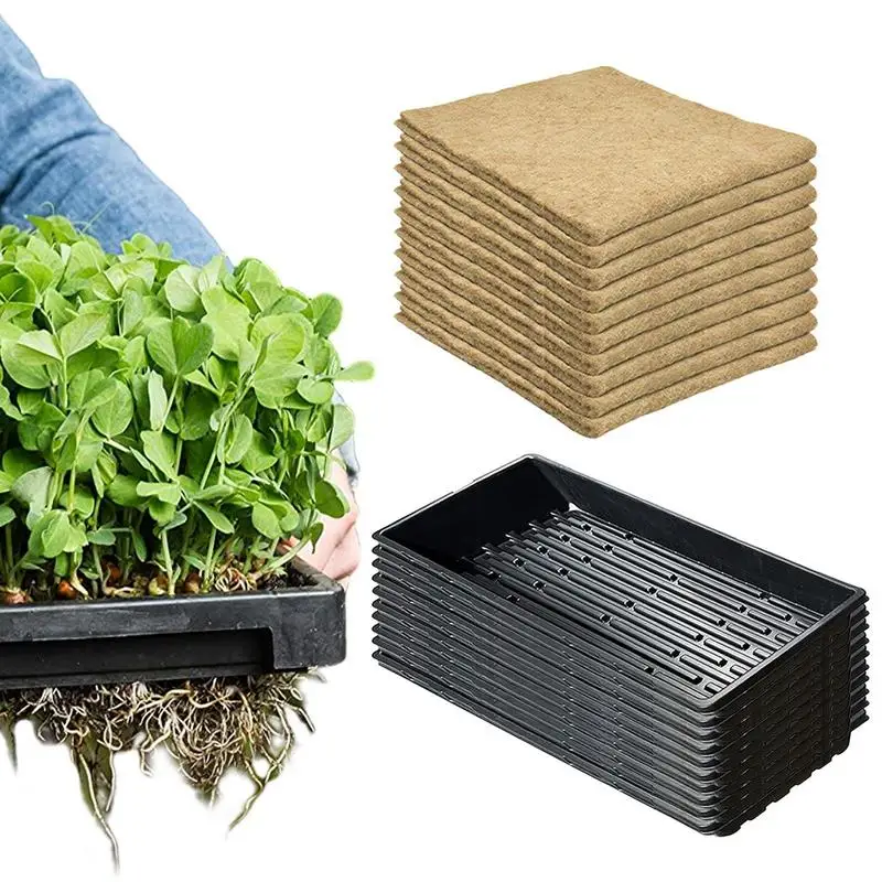 Plant Seed Starting Germination Tray Eco Friendly Plants Grow Tray With Mats Reusable Flower Grow Box For Greenhouse Accessories