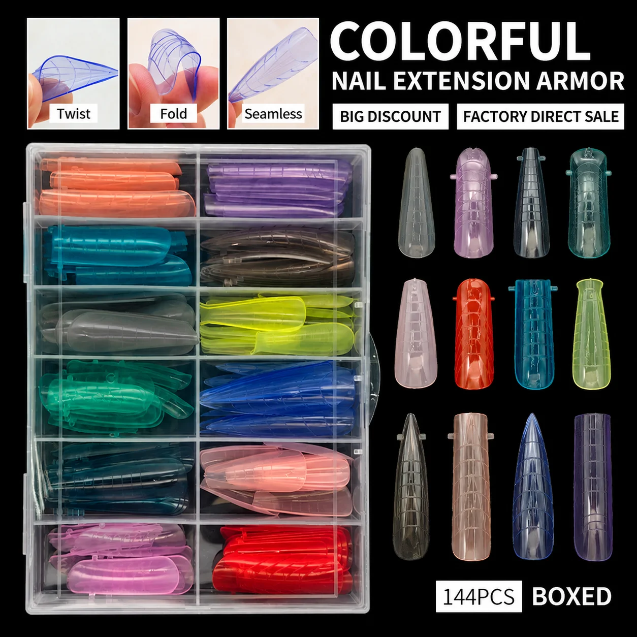 144個入り アクリル製ネイルフォーム ポリジェルエクステン - Nail Extension Form のレビューと価格