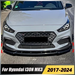 Car Front Bumper Lip Body Kit Spoiler Splitters Diffuser Tuning ABS For Hyundai I30 N MK3 Hatchback 2017-2019 MK3.5 2020-2023+