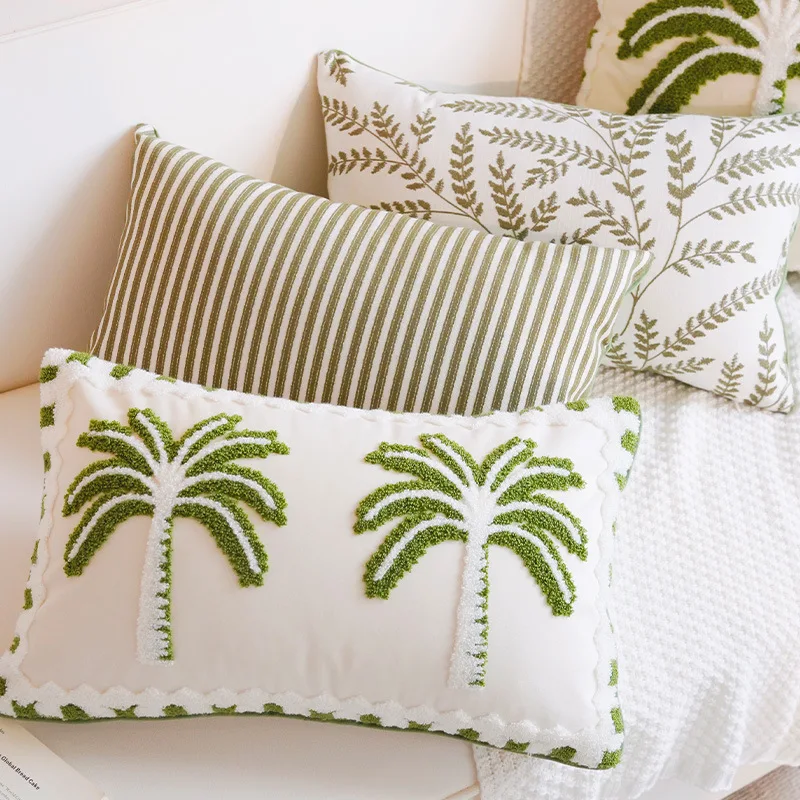 30X50/45X45CM Fresh Plant Throw Pillow Cover Retro Stamping Waist Cushion Cover Decor Home Decorative Pillowcase
