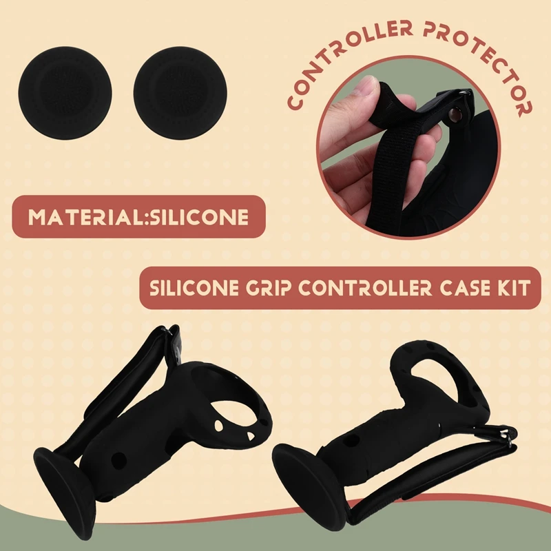 Upright Silicone Grip Controller Case For Meta Quest 3S - Comfortable Convenient Replacement Battery