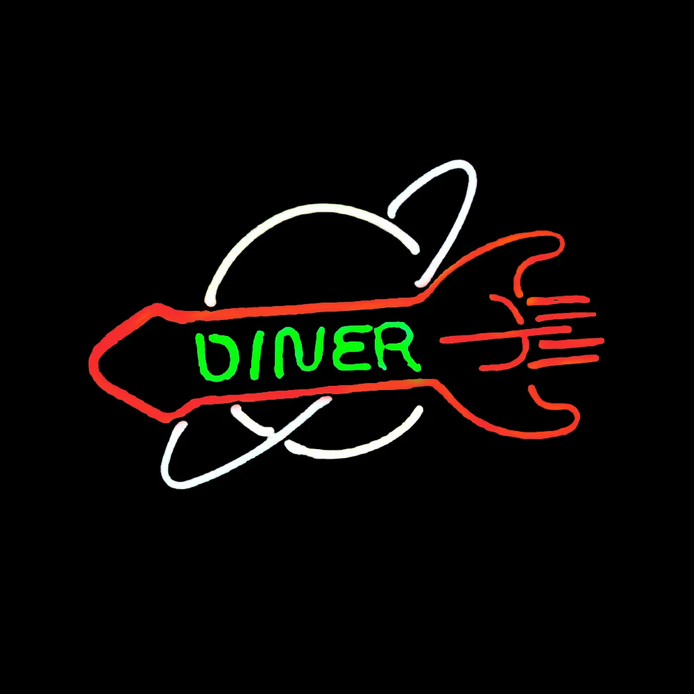 Diner Rocket Retro Neon Sign Light Custom Handmade Real Glass Tube Restaurant Store Advertise Room Decor Display Lamp 17