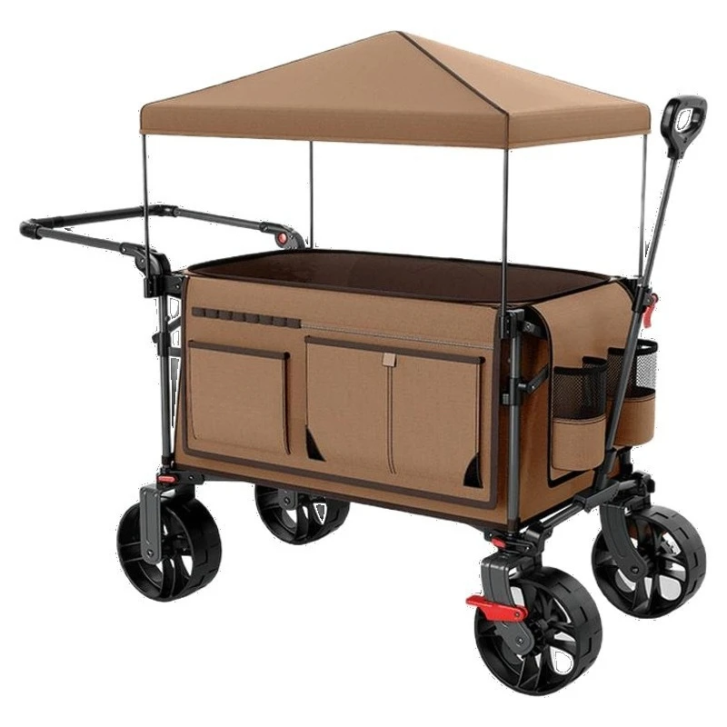 Camping cart, reclining, outdoor folding push-pull integrated, awning, baby walking trailer