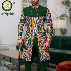 Men`s Suit African Clothes Double Breasted Slim Fit Dashiki Jackets and Pants 2 Piece Set Formal Outfits Print Attire A2316062