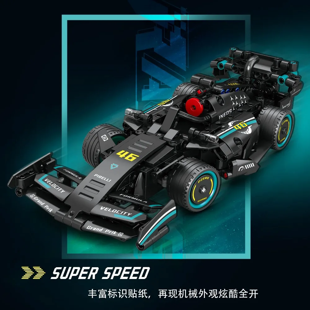 Technical Remote Control F1 Formula Sport Car Building Blocks Power Racing Supercar Bricks Mode Toy for Kids Model Gift