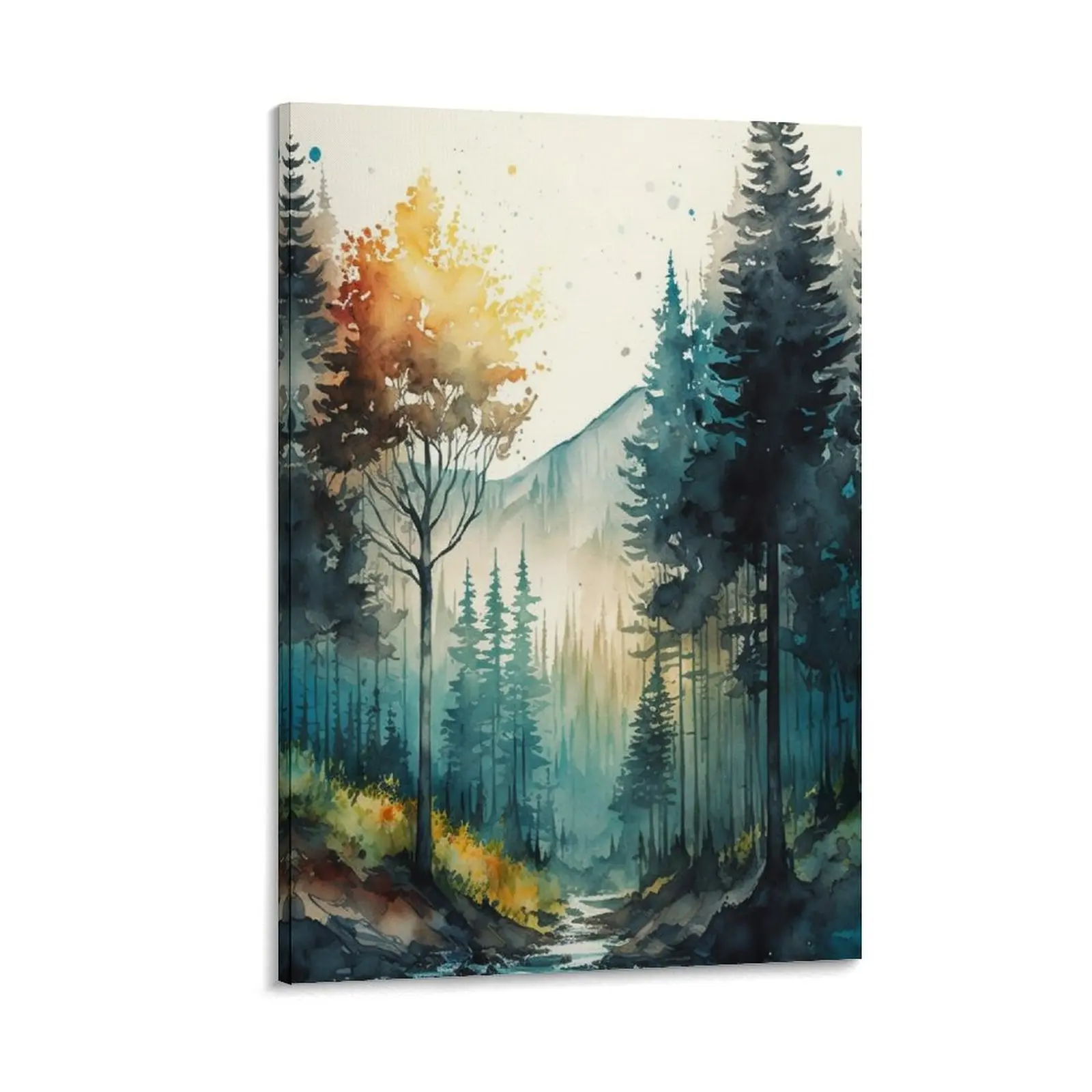 

Green Forest Trees Watercolor Painting Canvas Painting ornaments for home Decoration for bedroom