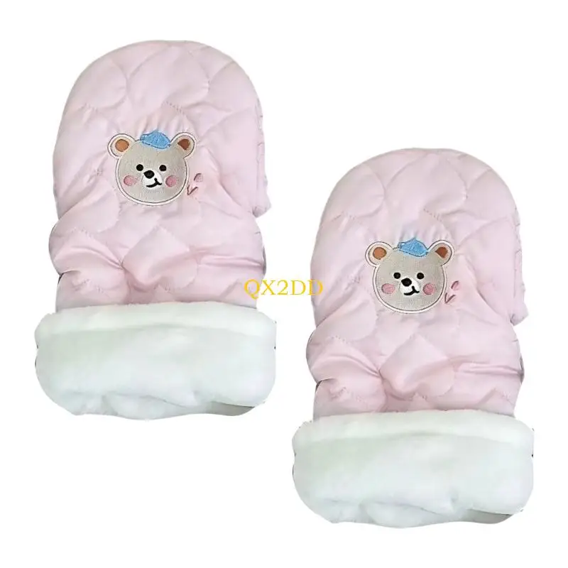 QX2D 1 Pair Lovely Baby Carriage Hand Cover Warm Gloves Offering Thermal Insulation
