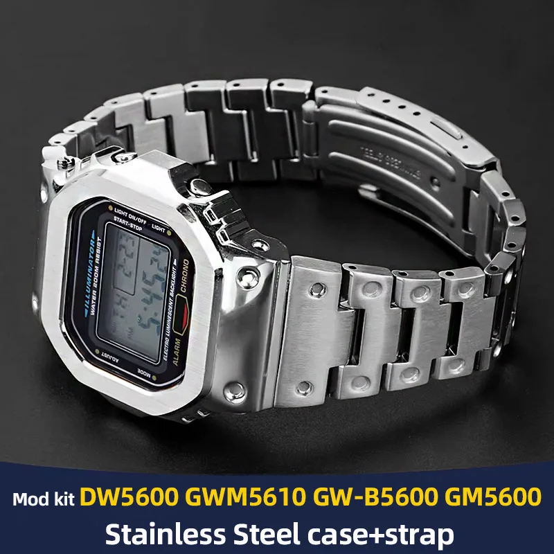  DW-5600 5610 Cool style Mod kit For Casio GSHOCK metal case watch strap stainless steel Suit 3229 DW5600/GW-M5610/5000 GW-B5600