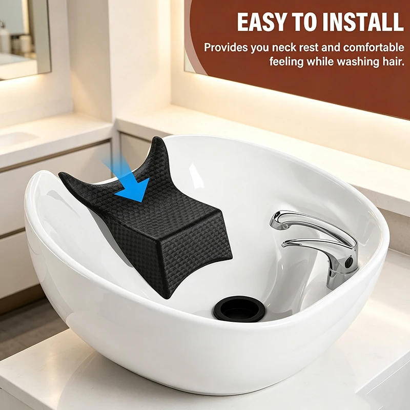 PVC Soft Shampoo Bowl Neck Rest Cushion Anti Slip Hair Salon Neck Pillow Barber Spa Hair Washing Basin Neck Support Pad