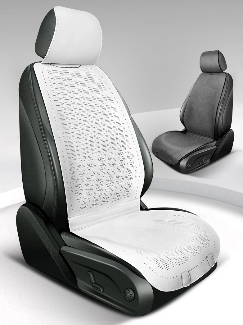 

Универсальный всесезонный чехол из кожи наппа, чехол для автомобильного сиденья, дышащая кожа наппа, противоскользящие защитные подушки, роскошный чехол для автомобильного сиденья