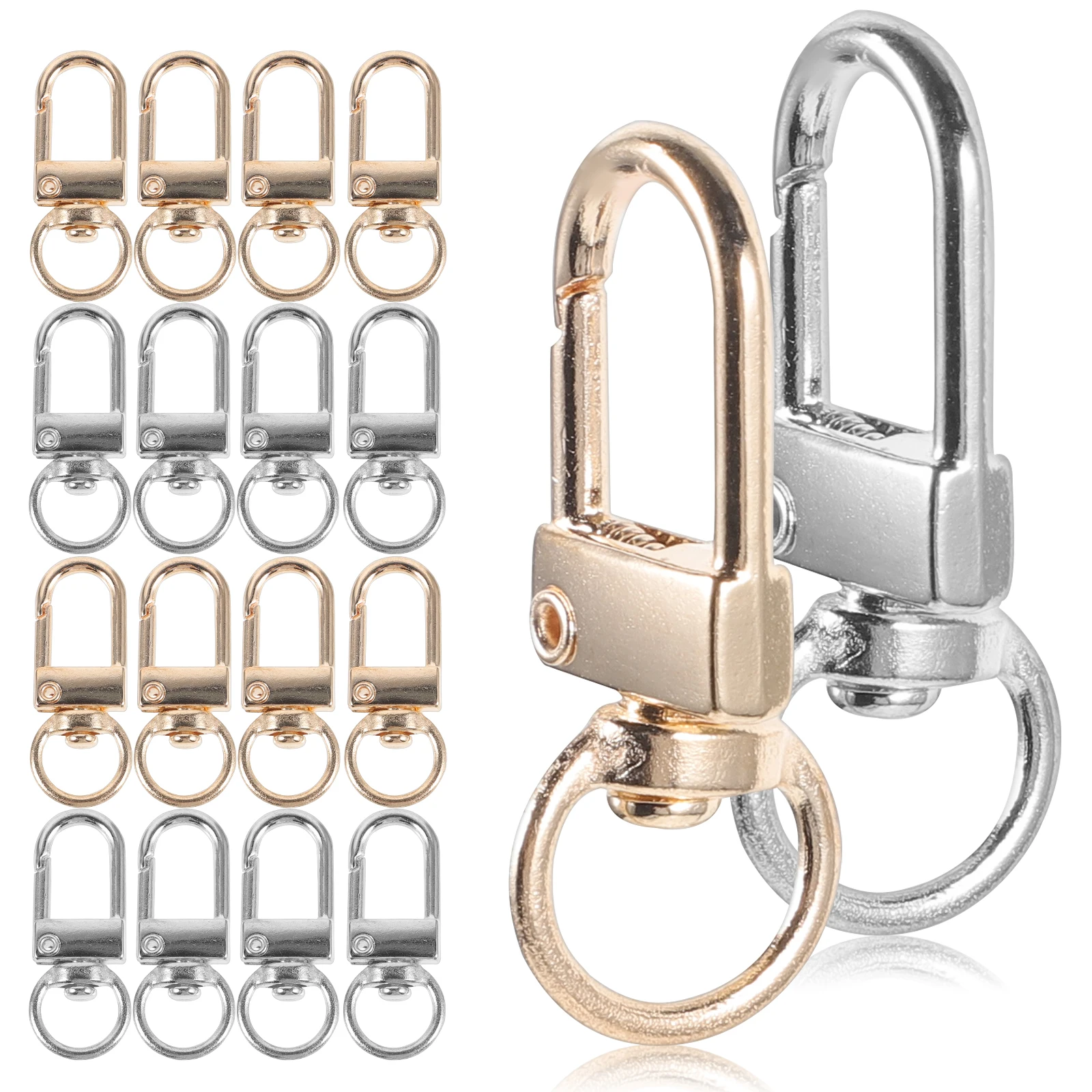 

20pcs Metal Keychain Clips Key Chain Clip Hook Key Rings Clasp Holders Buckle Zinc Alloy Heavy Duty Carabiner Cool For Men