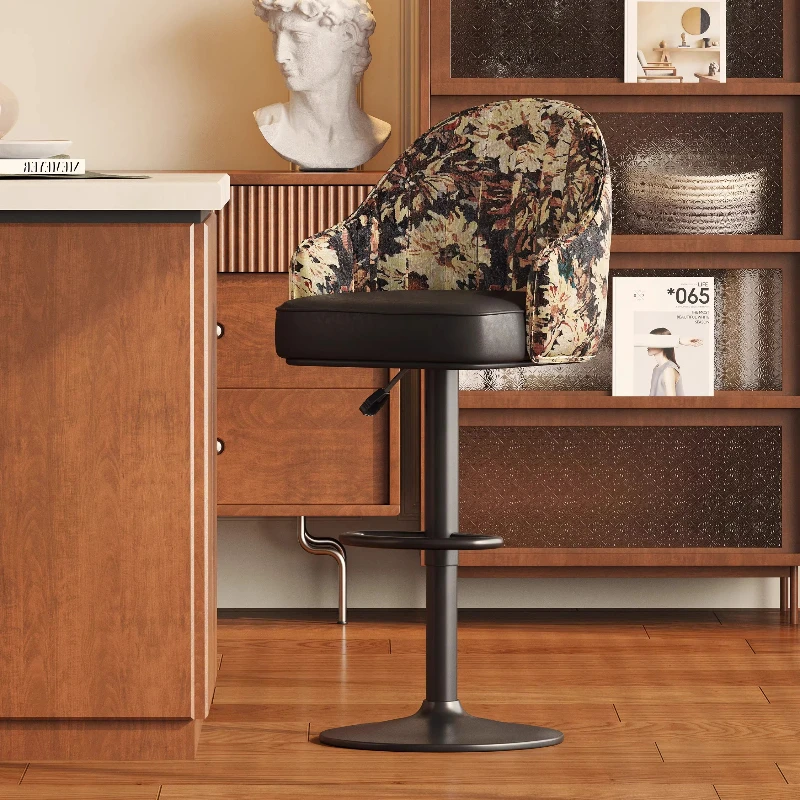 كرسي بار منزلي على طراز العصور الوسطى يمكن أن يرفع كرسيًا عالي الجودة ومسند ظهر مرتفع داخليًا ومريحًا لأثاث sgabello cucina #1