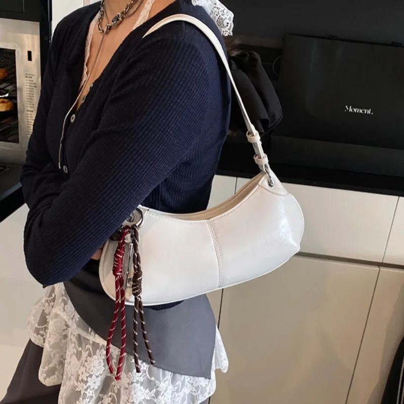 

Small PU Leather Shoulder Bags Women 2025 New Fashion Luxury Solid Underarm Bag High Quality Korean Trend Short Handle Handbags
