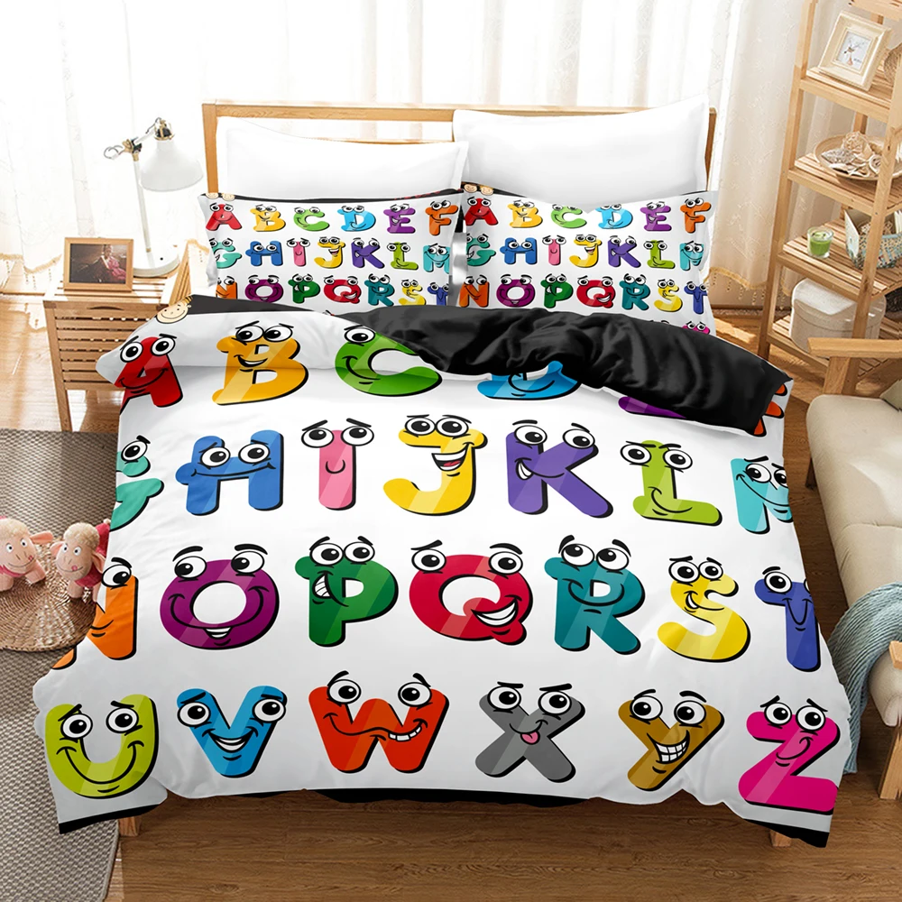 

2023 Alphabet Lore Bedding Set Single Twin Full Queen King Size Bed Set Kids Girls Boys Bedroom Duvet Cover Sets Anime Bed Linen