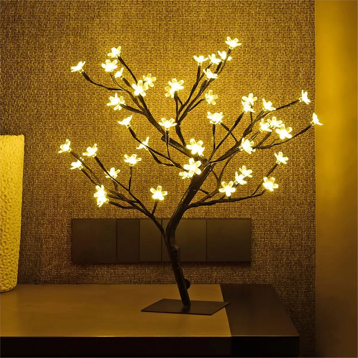 Big Discount LED Table Lamp Cherry Blossom Desktop Room Bedside Bedroom Hotel Shop Home Festival Decor Tree Table Light