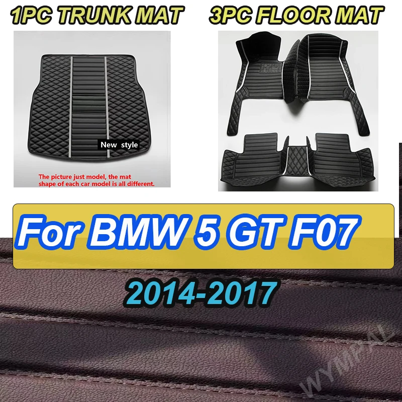 

LUXURY Car floor mats for BMW 5 GT F07 535i 528i（Five seats）2014 2015 2016 2017 Auto Pads Automobile Carpet Cover Interior