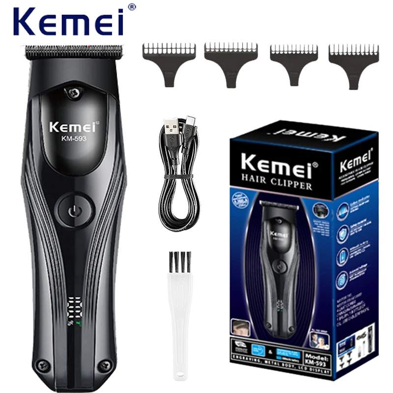 

Rechargeable Professional Hair Trimmer Clippers Km-593 Cordless Trimmer Professional Hair Cutter Hair Cutting Machine