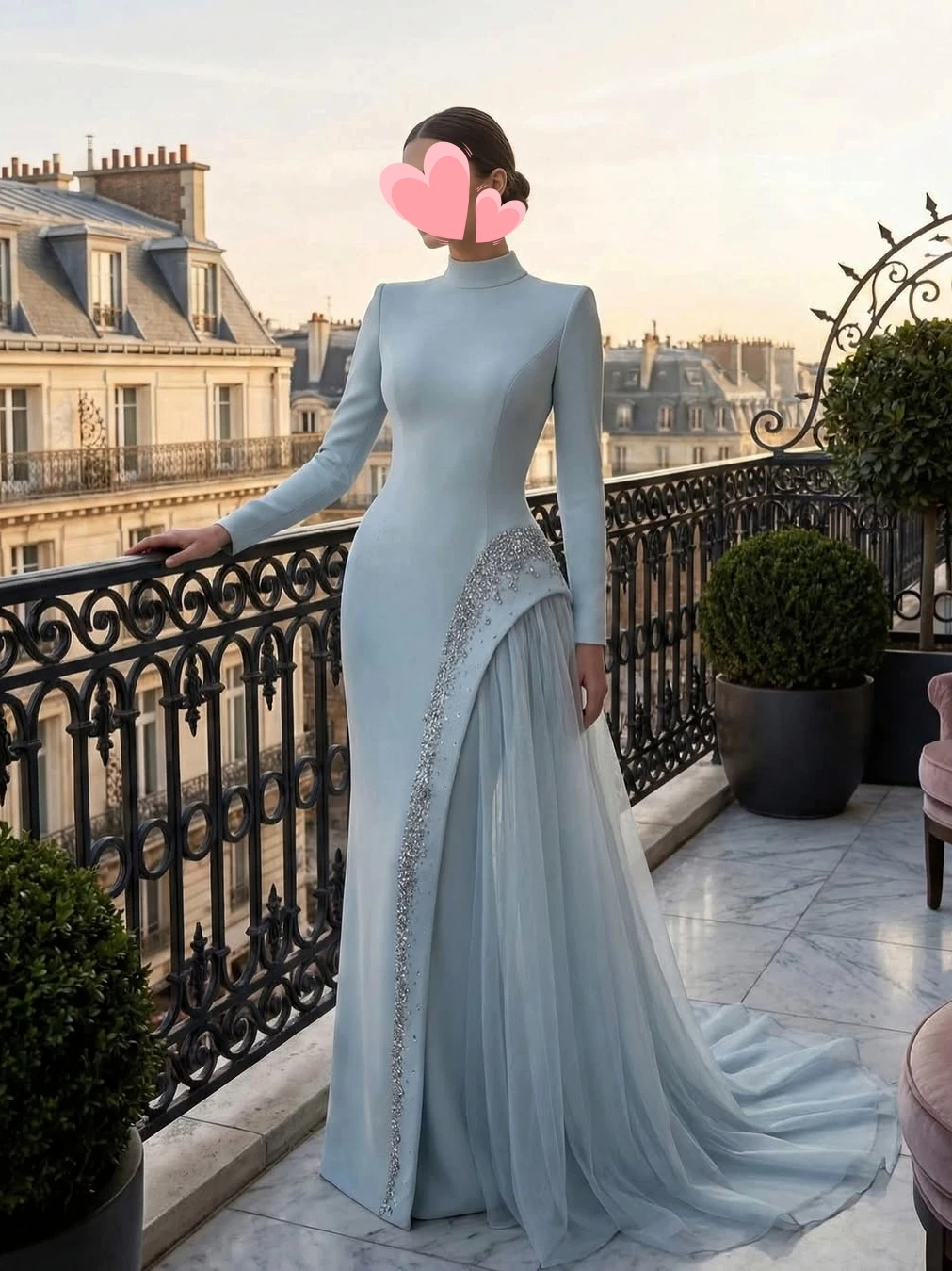 Sukienki na studniówkę Oisslec Eleganckie Vintage Słodkie Niebieskie Koraliki Nowe Asymetryczne Sukienki na Studniówkę na Zamówienie na Formalne Okazje Suknie Wieczorowe na Przyjęcia