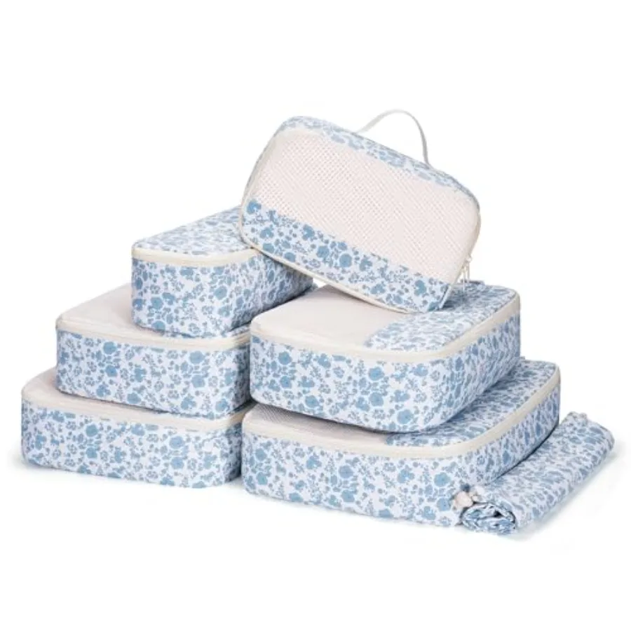 

Набор из 7 цветочных упаковочных сумок для путешествий, органайзеры для ручной клади и чемоданов, прочные сумки-органайзеры для женщин и мужчин